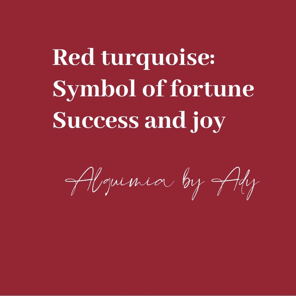 Red Turquoise gold adjustable dainty cord chain bracelet/joy and success - Picture 5 of 6